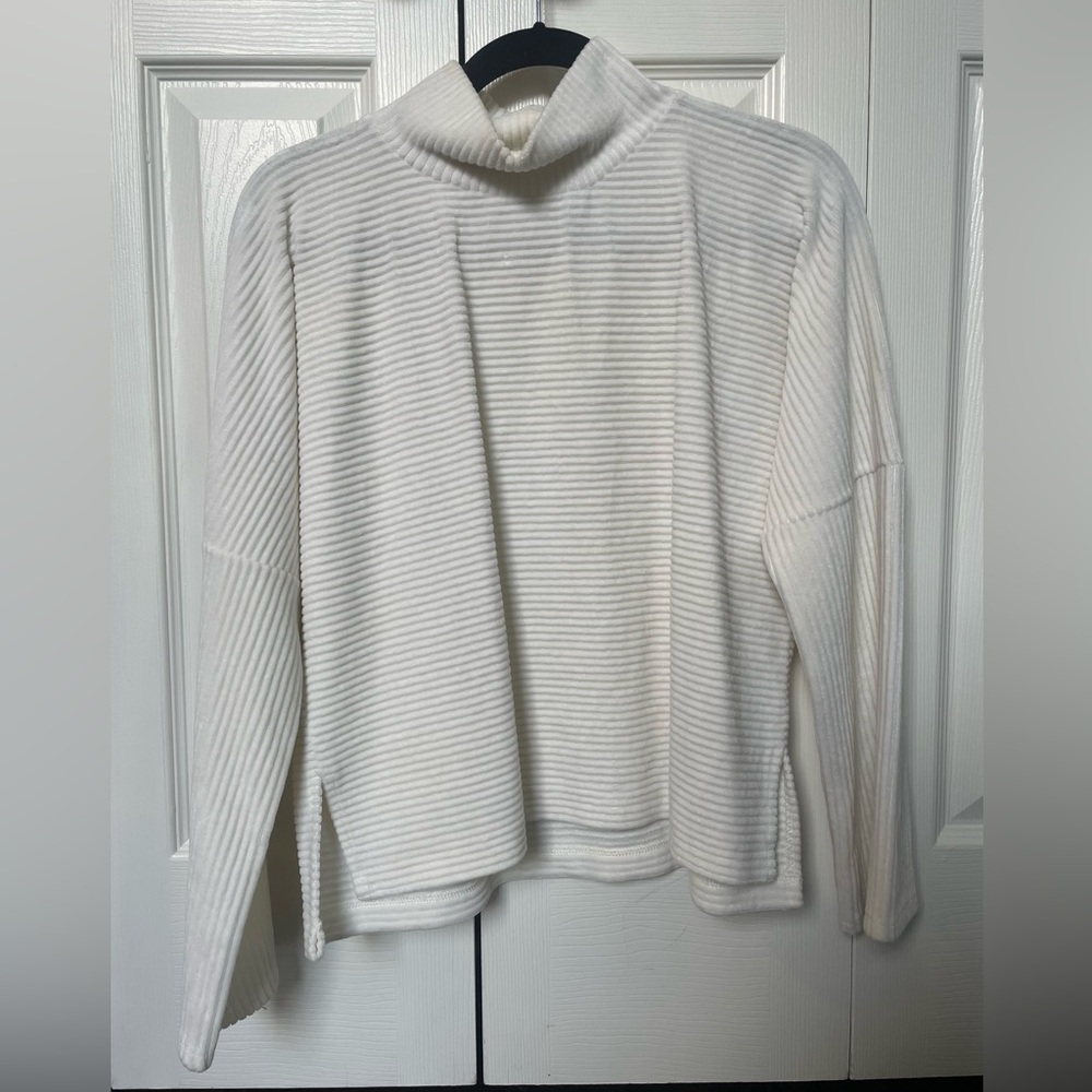 Madewell Cream Ribbed Turtleneck Sweater